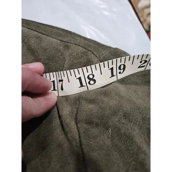 Dacute Leather Men's Biker Green Gray Jacket Size XL Made in Italy Bomber - Picture 9 of 10